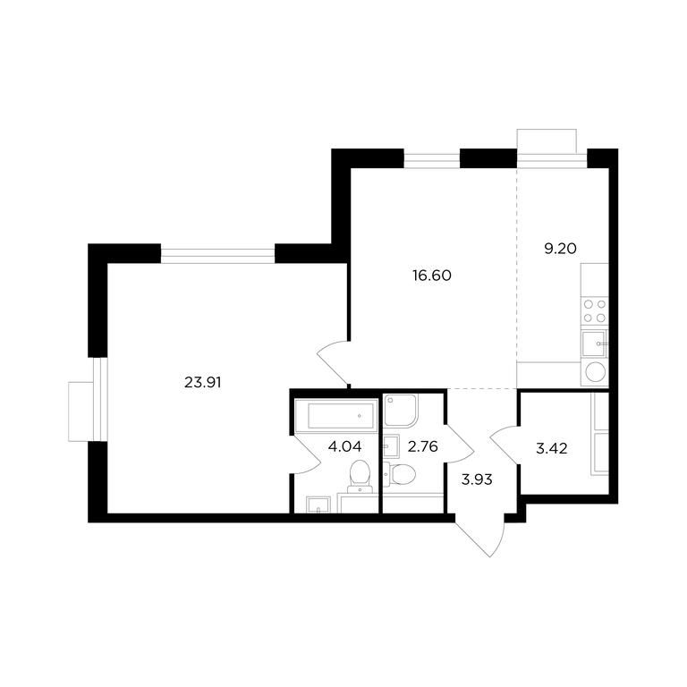 1-BD Apartment Sale, 63.8 sq. m. at TopHills, Elektrolitny Drive, 7Ас3, Moscow, Russia #1