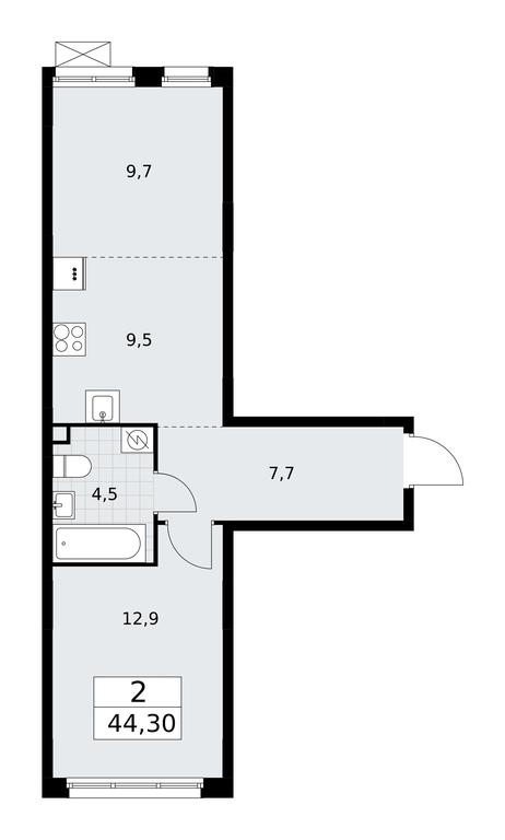 1-BD Apartment Sale, 44.1平方米 at Dzen-Kvartaly, ulitsa Aleksandry Monakhovoy, 2/3, Sosenskoye Settlement, Moscow, Russia #1 1-BD Apartment Sale, 44.1平方米 at Dzen-Kvartaly, ulitsa Aleksandry Monakhovoy, 2/3, Sosenskoye Settlement, Moscow, Russia #1