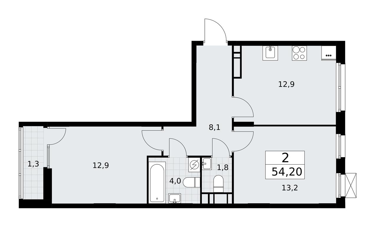 1-BD Apartment Sale, 54.2 sq. m. at Dzen-Kvartaly, ulitsa Aleksandry Monakhovoy, 2/3, Sosenskoye Settlement, Moscow, Russia #1 1-BD Apartment Sale, 54.2 sq. m. at Dzen-Kvartaly, ulitsa Aleksandry Monakhovoy, 2/3, Sosenskoye Settlement, Moscow, Russia #1