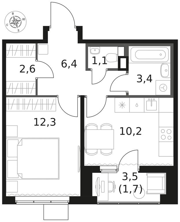 1-BD Apartment Sale, 37.7 sq. m. at 1 Himkinskij, zhiloy kompleks 1-y Khimkinskiy, kvartal Mezhdunarodny, mikrorayon Klyazma-Starbeyevo, Khimki, Moscow Region, Russia #1 1-BD Apartment Sale, 37.7 sq. m. at 1 Himkinskij, zhiloy kompleks 1-y Khimkinskiy, kvartal Mezhdunarodny, mikrorayon Klyazma-Starbeyevo, Khimki, Moscow Region, Russia #1