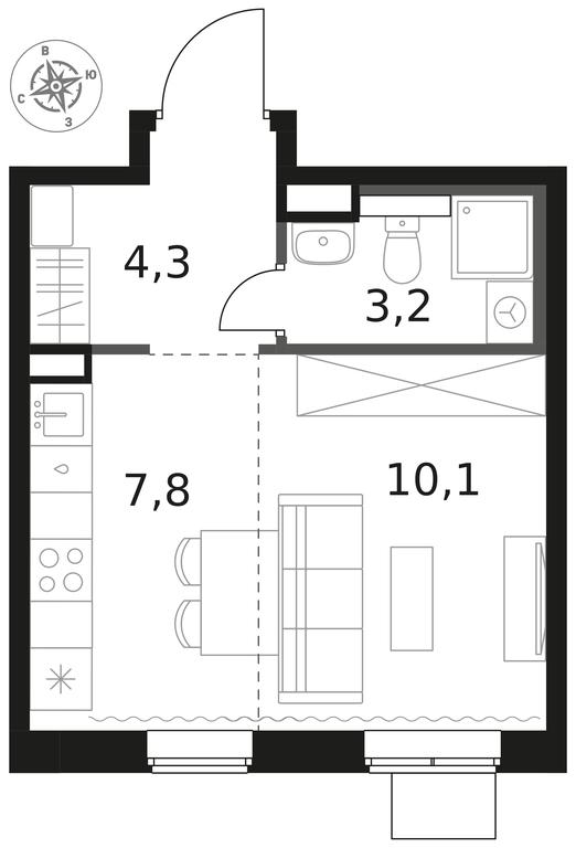 Apartment Sale, 25.4 sq. m. at 1 Himkinskij, zhiloy kompleks 1-y Khimkinskiy, kvartal Mezhdunarodny, mikrorayon Klyazma-Starbeyevo, Khimki, Moscow Region, Russia #1 Apartment Sale, 25.4 sq. m. at 1 Himkinskij, zhiloy kompleks 1-y Khimkinskiy, kvartal Mezhdunarodny, mikrorayon Klyazma-Starbeyevo, Khimki, Moscow Region, Russia #1