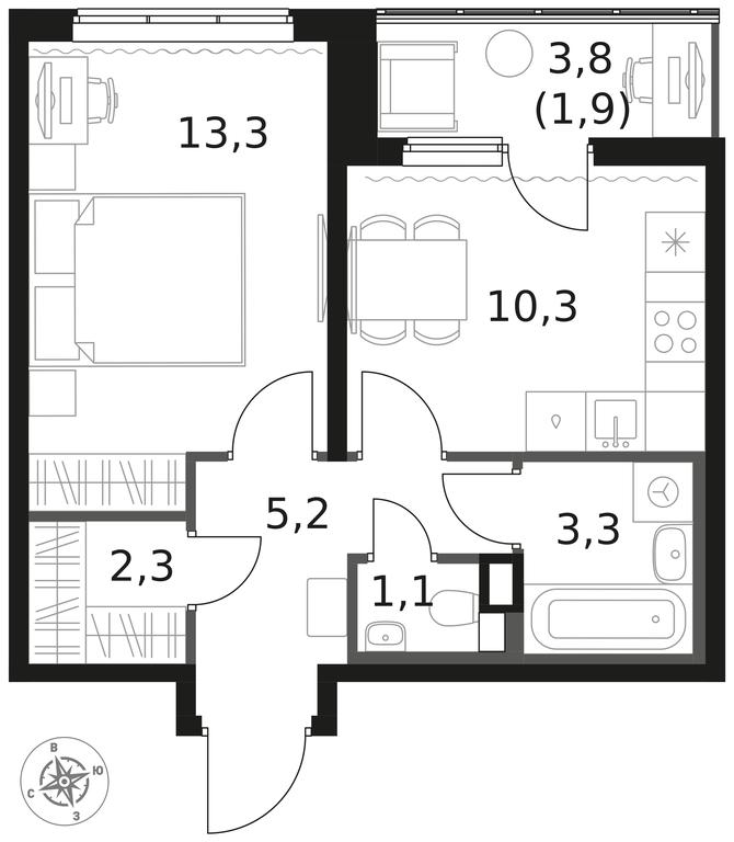 1-BD Apartment Sale, 37.4平方米 at 1 Himkinskij, zhiloy kompleks 1-y Khimkinskiy, kvartal Mezhdunarodny, mikrorayon Klyazma-Starbeyevo, Khimki, Moscow Region, Russia #1 1-BD Apartment Sale, 37.4平方米 at 1 Himkinskij, zhiloy kompleks 1-y Khimkinskiy, kvartal Mezhdunarodny, mikrorayon Klyazma-Starbeyevo, Khimki, Moscow Region, Russia #1