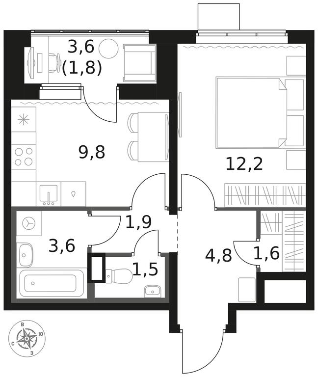 1-BD Apartment Sale, 37.2平方米 at 1 Himkinskij, zhiloy kompleks 1-y Khimkinskiy, kvartal Mezhdunarodny, mikrorayon Klyazma-Starbeyevo, Khimki, Moscow Region, Russia #1 1-BD Apartment Sale, 37.2平方米 at 1 Himkinskij, zhiloy kompleks 1-y Khimkinskiy, kvartal Mezhdunarodny, mikrorayon Klyazma-Starbeyevo, Khimki, Moscow Region, Russia #1