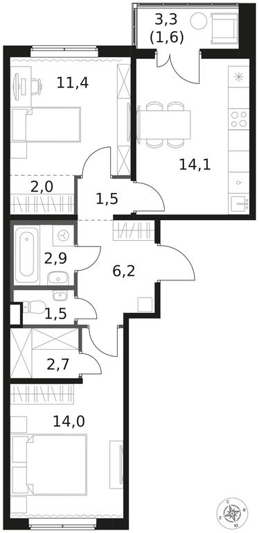 2-BD Apartment Sale, 57.9平方米 at 1 Himkinskij, zhiloy kompleks 1-y Khimkinskiy, kvartal Mezhdunarodny, mikrorayon Klyazma-Starbeyevo, Khimki, Moscow Region, Russia #1 2-BD Apartment Sale, 57.9平方米 at 1 Himkinskij, zhiloy kompleks 1-y Khimkinskiy, kvartal Mezhdunarodny, mikrorayon Klyazma-Starbeyevo, Khimki, Moscow Region, Russia #1