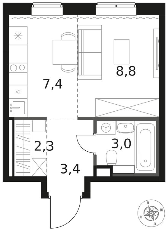 Apartment Sale, 24.9 sq. m. at 1 Himkinskij, zhiloy kompleks 1-y Khimkinskiy, kvartal Mezhdunarodny, mikrorayon Klyazma-Starbeyevo, Khimki, Moscow Region, Russia #1 Apartment Sale, 24.9 sq. m. at 1 Himkinskij, zhiloy kompleks 1-y Khimkinskiy, kvartal Mezhdunarodny, mikrorayon Klyazma-Starbeyevo, Khimki, Moscow Region, Russia #1