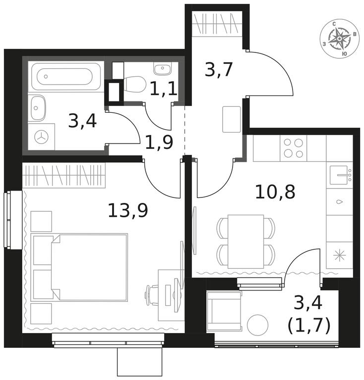 1-BD Apartment Sale, 36.5 sq. m. at 1 Himkinskij, zhiloy kompleks 1-y Khimkinskiy, kvartal Mezhdunarodny, mikrorayon Klyazma-Starbeyevo, Khimki, Moscow Region, Russia #1 1-BD Apartment Sale, 36.5 sq. m. at 1 Himkinskij, zhiloy kompleks 1-y Khimkinskiy, kvartal Mezhdunarodny, mikrorayon Klyazma-Starbeyevo, Khimki, Moscow Region, Russia #1