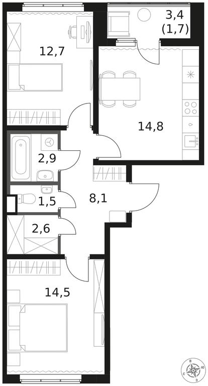 2-BD Apartment Sale, 58.8平方米 at 1 Himkinskij, zhiloy kompleks 1-y Khimkinskiy, kvartal Mezhdunarodny, mikrorayon Klyazma-Starbeyevo, Khimki, Moscow Region, Russia #1 2-BD Apartment Sale, 58.8平方米 at 1 Himkinskij, zhiloy kompleks 1-y Khimkinskiy, kvartal Mezhdunarodny, mikrorayon Klyazma-Starbeyevo, Khimki, Moscow Region, Russia #1
