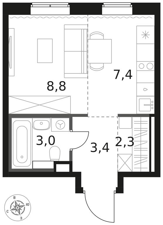 Apartment Sale, 24.9 sq. m. at 1 Himkinskij, zhiloy kompleks 1-y Khimkinskiy, kvartal Mezhdunarodny, mikrorayon Klyazma-Starbeyevo, Khimki, Moscow Region, Russia #1 Apartment Sale, 24.9 sq. m. at 1 Himkinskij, zhiloy kompleks 1-y Khimkinskiy, kvartal Mezhdunarodny, mikrorayon Klyazma-Starbeyevo, Khimki, Moscow Region, Russia #1