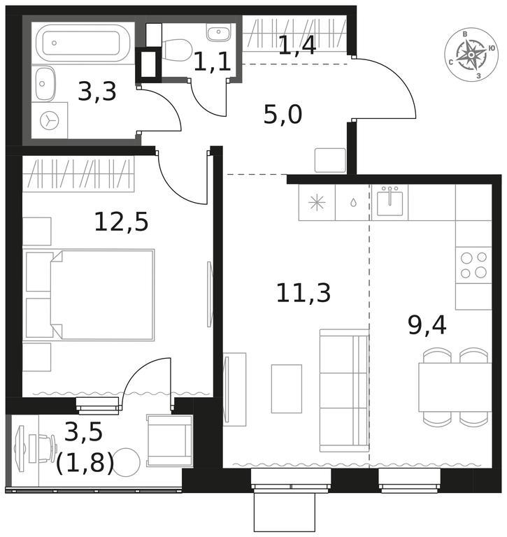 2-BD Apartment Sale, 45.8 sq. m. at 1 Himkinskij, zhiloy kompleks 1-y Khimkinskiy, kvartal Mezhdunarodny, mikrorayon Klyazma-Starbeyevo, Khimki, Moscow Region, Russia #1 2-BD Apartment Sale, 45.8 sq. m. at 1 Himkinskij, zhiloy kompleks 1-y Khimkinskiy, kvartal Mezhdunarodny, mikrorayon Klyazma-Starbeyevo, Khimki, Moscow Region, Russia #1