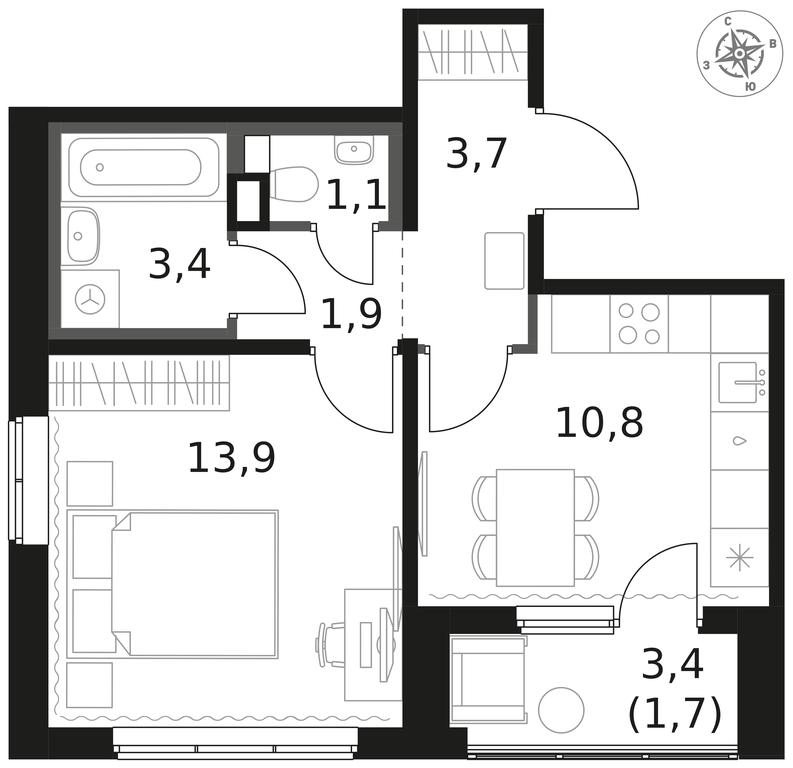 1-BD Apartment Sale, 36.5 sq. m. at 1 Himkinskij, zhiloy kompleks 1-y Khimkinskiy, kvartal Mezhdunarodny, mikrorayon Klyazma-Starbeyevo, Khimki, Moscow Region, Russia #1 1-BD Apartment Sale, 36.5 sq. m. at 1 Himkinskij, zhiloy kompleks 1-y Khimkinskiy, kvartal Mezhdunarodny, mikrorayon Klyazma-Starbeyevo, Khimki, Moscow Region, Russia #1