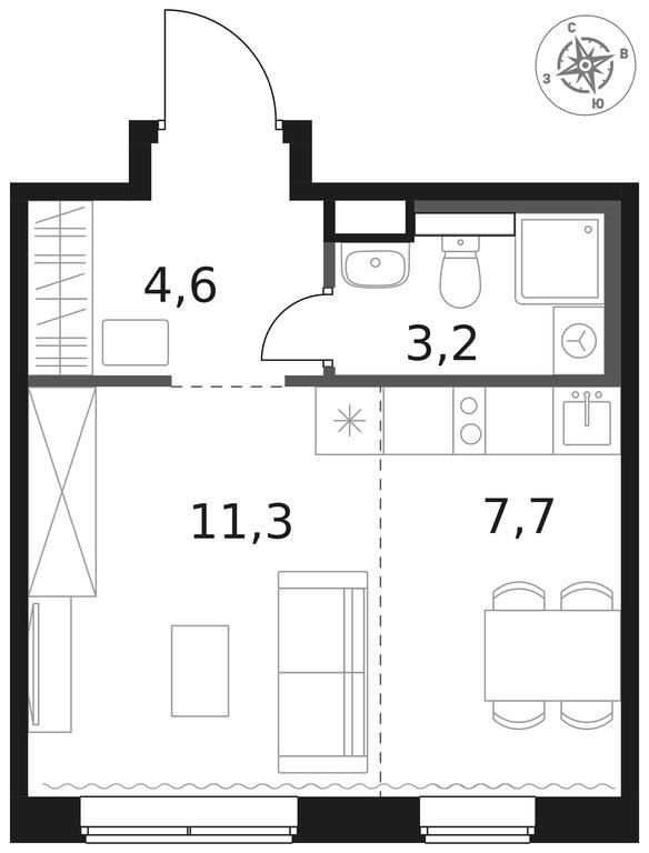 Apartment Sale, 26.8平方米 at 1 Himkinskij, zhiloy kompleks 1-y Khimkinskiy, kvartal Mezhdunarodny, mikrorayon Klyazma-Starbeyevo, Khimki, Moscow Region, Russia #1 Apartment Sale, 26.8平方米 at 1 Himkinskij, zhiloy kompleks 1-y Khimkinskiy, kvartal Mezhdunarodny, mikrorayon Klyazma-Starbeyevo, Khimki, Moscow Region, Russia #1
