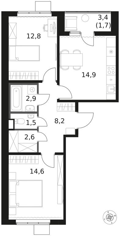 2-BD Apartment Sale, 59.2 sq. m. at 1 Himkinskij, zhiloy kompleks 1-y Khimkinskiy, kvartal Mezhdunarodny, mikrorayon Klyazma-Starbeyevo, Khimki, Moscow Region, Russia #1 2-BD Apartment Sale, 59.2 sq. m. at 1 Himkinskij, zhiloy kompleks 1-y Khimkinskiy, kvartal Mezhdunarodny, mikrorayon Klyazma-Starbeyevo, Khimki, Moscow Region, Russia #1