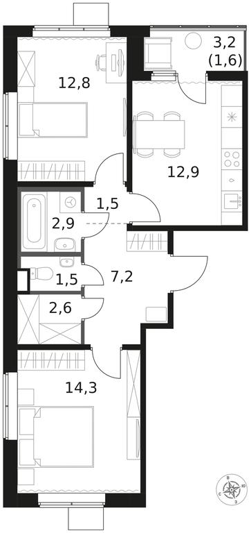 2-BD Apartment Sale, 57.3 sq. m. at 1 Himkinskij, zhiloy kompleks 1-y Khimkinskiy, kvartal Mezhdunarodny, mikrorayon Klyazma-Starbeyevo, Khimki, Moscow Region, Russia #1 2-BD Apartment Sale, 57.3 sq. m. at 1 Himkinskij, zhiloy kompleks 1-y Khimkinskiy, kvartal Mezhdunarodny, mikrorayon Klyazma-Starbeyevo, Khimki, Moscow Region, Russia #1