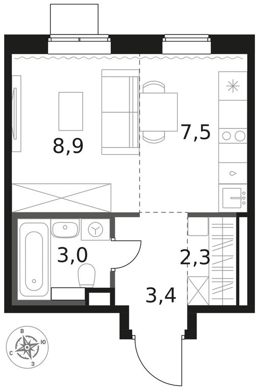 Apartment Sale, 25.1 sq. m. at 1 Himkinskij, zhiloy kompleks 1-y Khimkinskiy, kvartal Mezhdunarodny, mikrorayon Klyazma-Starbeyevo, Khimki, Moscow Region, Russia #1 Apartment Sale, 25.1 sq. m. at 1 Himkinskij, zhiloy kompleks 1-y Khimkinskiy, kvartal Mezhdunarodny, mikrorayon Klyazma-Starbeyevo, Khimki, Moscow Region, Russia #1