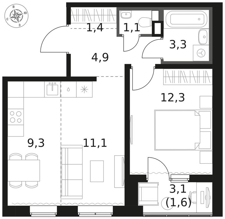 2-BD Apartment Sale, 45平方米 at 1 Himkinskij, zhiloy kompleks 1-y Khimkinskiy, kvartal Mezhdunarodny, mikrorayon Klyazma-Starbeyevo, Khimki, Moscow Region, Russia #1 2-BD Apartment Sale, 45平方米 at 1 Himkinskij, zhiloy kompleks 1-y Khimkinskiy, kvartal Mezhdunarodny, mikrorayon Klyazma-Starbeyevo, Khimki, Moscow Region, Russia #1