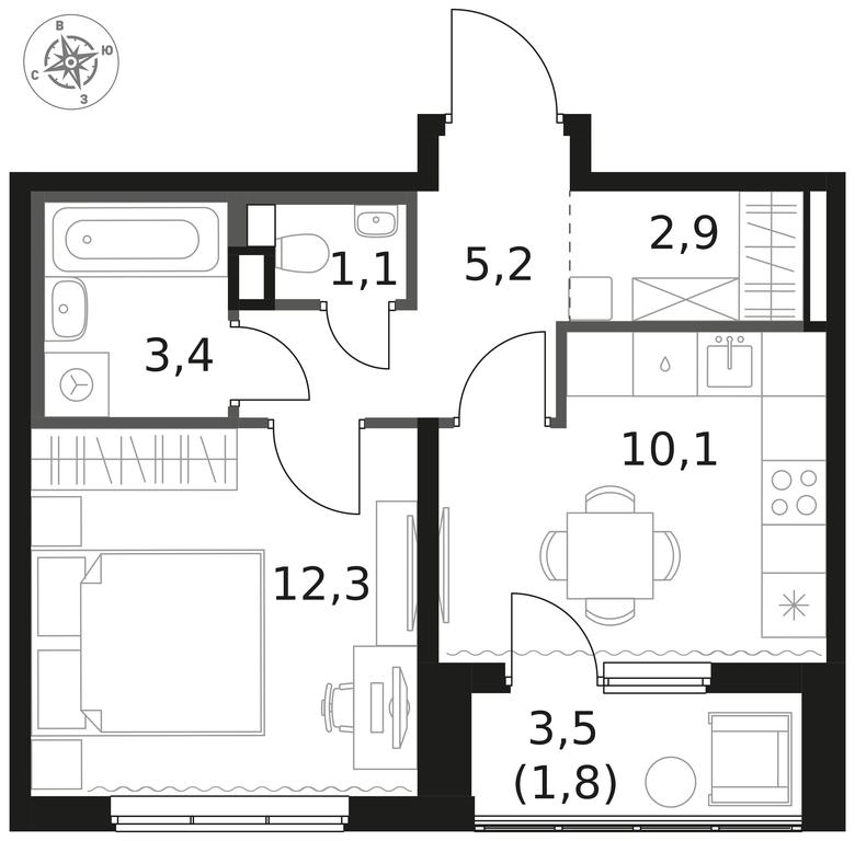 1-BD Apartment Sale, 36.8 sq. m. at 1 Himkinskij, zhiloy kompleks 1-y Khimkinskiy, kvartal Mezhdunarodny, mikrorayon Klyazma-Starbeyevo, Khimki, Moscow Region, Russia #1 1-BD Apartment Sale, 36.8 sq. m. at 1 Himkinskij, zhiloy kompleks 1-y Khimkinskiy, kvartal Mezhdunarodny, mikrorayon Klyazma-Starbeyevo, Khimki, Moscow Region, Russia #1