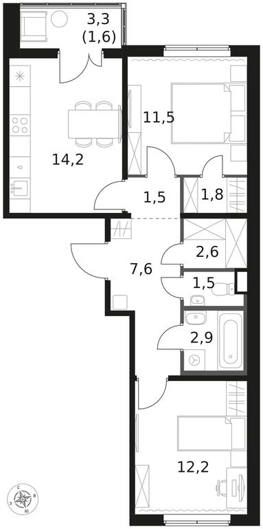 2-BD Apartment Sale, 57.4平方米 at 1 Himkinskij, zhiloy kompleks 1-y Khimkinskiy, kvartal Mezhdunarodny, mikrorayon Klyazma-Starbeyevo, Khimki, Moscow Region, Russia #1 2-BD Apartment Sale, 57.4平方米 at 1 Himkinskij, zhiloy kompleks 1-y Khimkinskiy, kvartal Mezhdunarodny, mikrorayon Klyazma-Starbeyevo, Khimki, Moscow Region, Russia #1