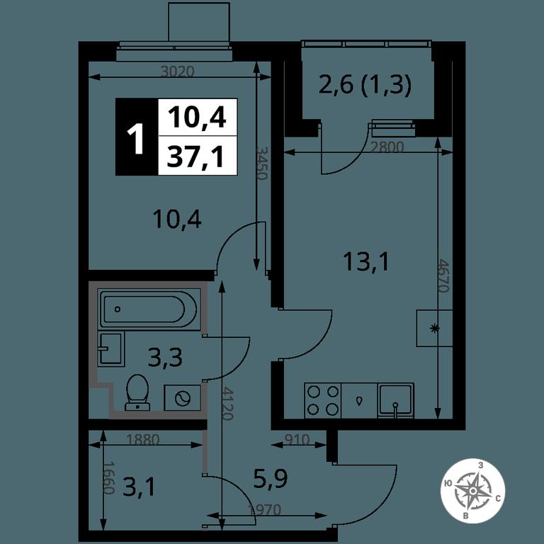 1-BD Apartment Sale, 37.1 sq. m. at 1 Yasenevskij, Kvartal № 24, Mosrentgen Settlement, Moscow, Russia #1 1-BD Apartment Sale, 37.1 sq. m. at 1 Yasenevskij, Kvartal № 24, Mosrentgen Settlement, Moscow, Russia #1