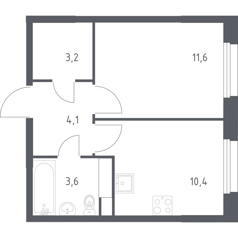 Apartment Sale, 32.9平方米 at Eko Bunino, prospekt Kuprina, 34к1, Sosenskoye Settlement, Moscow, Russia #1