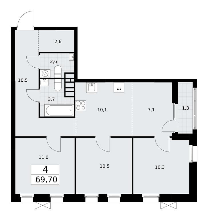 3-BD Apartment Sale, 69.7平方米 at Dzen-Kvartaly, ulitsa Aleksandry Monakhovoy, 2/3, Sosenskoye Settlement, Moscow, Russia #1 3-BD Apartment Sale, 69.7平方米 at Dzen-Kvartaly, ulitsa Aleksandry Monakhovoy, 2/3, Sosenskoye Settlement, Moscow, Russia #1