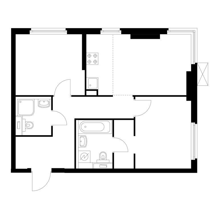 2-BD Apartment Sale, 56.4 sq. m. at Holland Park, Volokolamskoye Highway, 71/13к1, Moscow, Russia #1