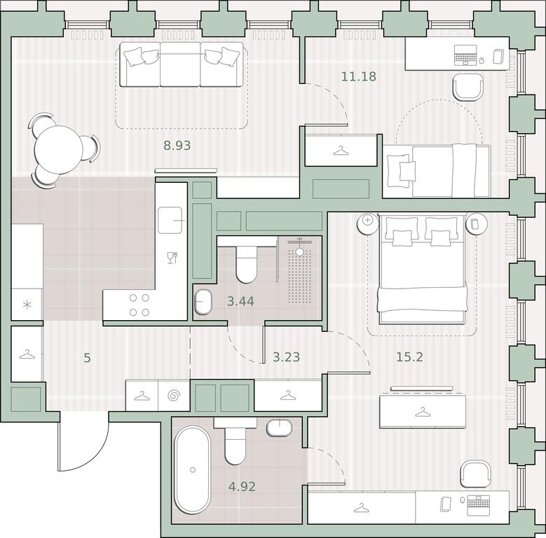 2-BD Apartment Sale, 73.1平方米 at Sreda na Kutuzovskom, Ivana Franko Street, Moscow, Russia #1 2-BD Apartment Sale, 73.1平方米 at Sreda na Kutuzovskom, Ivana Franko Street, Moscow, Russia #1