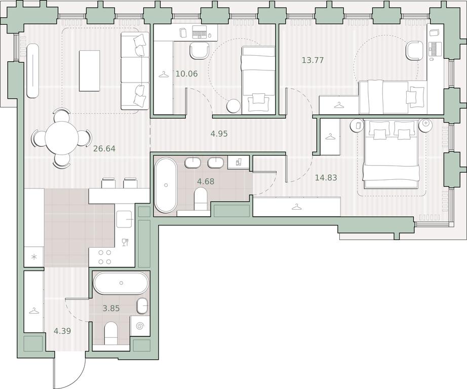 3-BD Apartment Sale, 83.17 sq. m. at Sreda na Kutuzovskom, Ivana Franko Street, Moscow, Russia #1 3-BD Apartment Sale, 83.17 sq. m. at Sreda na Kutuzovskom, Ivana Franko Street, Moscow, Russia #1