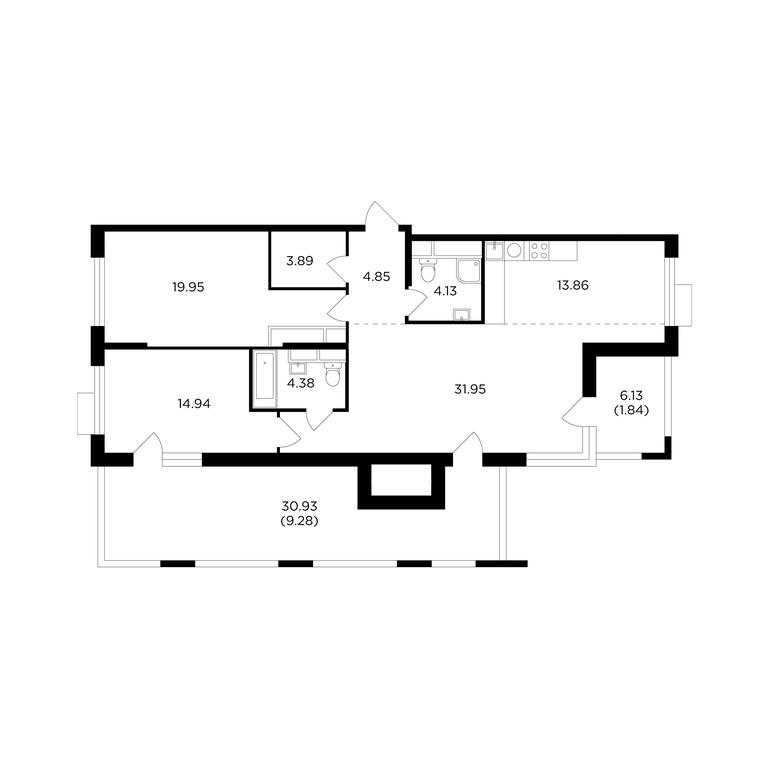 2-BD Apartment Sale, 109.1平方米 at TopHills, Elektrolitny Drive, 7Ас3, Moscow, Russia #1