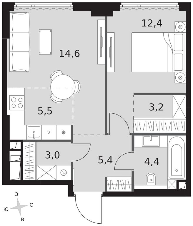 2-BD Apartment Sale, 48.5平方米 at Sydney City, Shenogina Street, 2, Moscow, Russia #1 2-BD Apartment Sale, 48.5平方米 at Sydney City, Shenogina Street, 2, Moscow, Russia #1