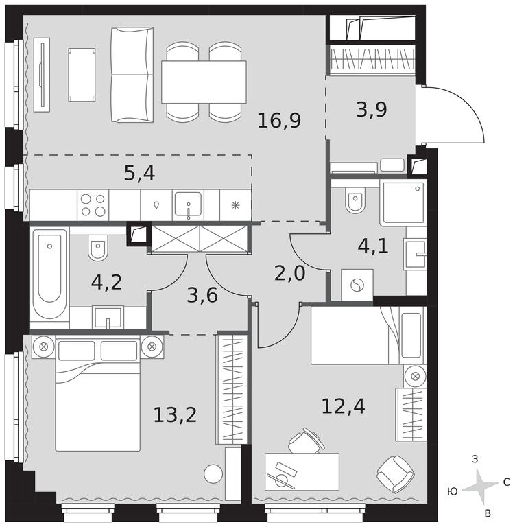 3-BD Apartment Sale, 65.7平方米 at Sydney City, Shenogina Street, 2, Moscow, Russia #1 3-BD Apartment Sale, 65.7平方米 at Sydney City, Shenogina Street, 2, Moscow, Russia #1