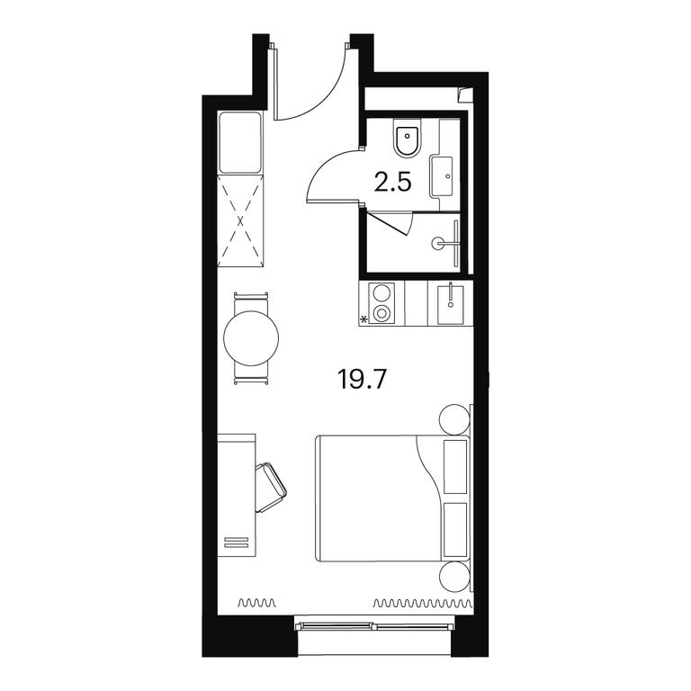 Apartment Sale, 22.2 sq. m. at Akvilon Signal (Akvilon Signal), Signalny Drive, 12, Moscow, Russia #1