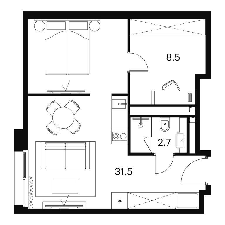 Apartment Sale, 42.7平方米 at Akvilon Signal (Akvilon Signal), Signalny Drive, 12, Moscow, Russia #1 Apartment Sale, 42.7平方米 at Akvilon Signal (Akvilon Signal), Signalny Drive, 12, Moscow, Russia #1