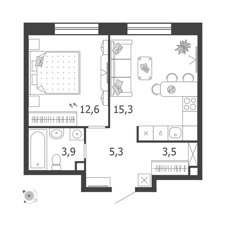 1-BD Apartment Sale, 40.6 sq. m. at Shagal, Автозаводская улица, 23, Москва, Россия #1 1-BD Apartment Sale, 40.6 sq. m. at Shagal, Автозаводская улица, 23, Москва, Россия #1