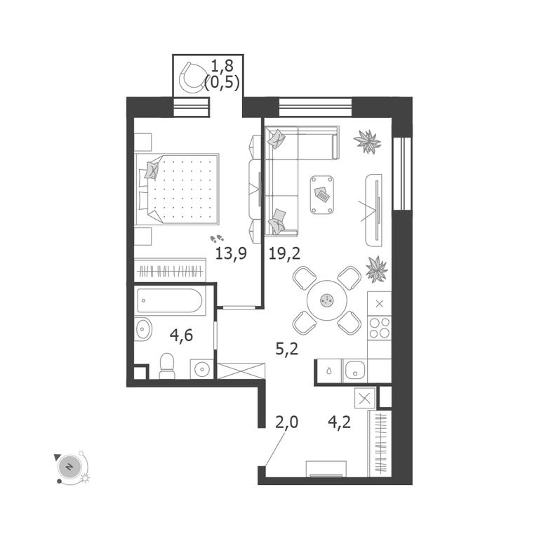 1-BD Apartment Sale, 49.6 sq. m. at Shagal, Автозаводская улица, 23, Москва, Россия #1 1-BD Apartment Sale, 49.6 sq. m. at Shagal, Автозаводская улица, 23, Москва, Россия #1
