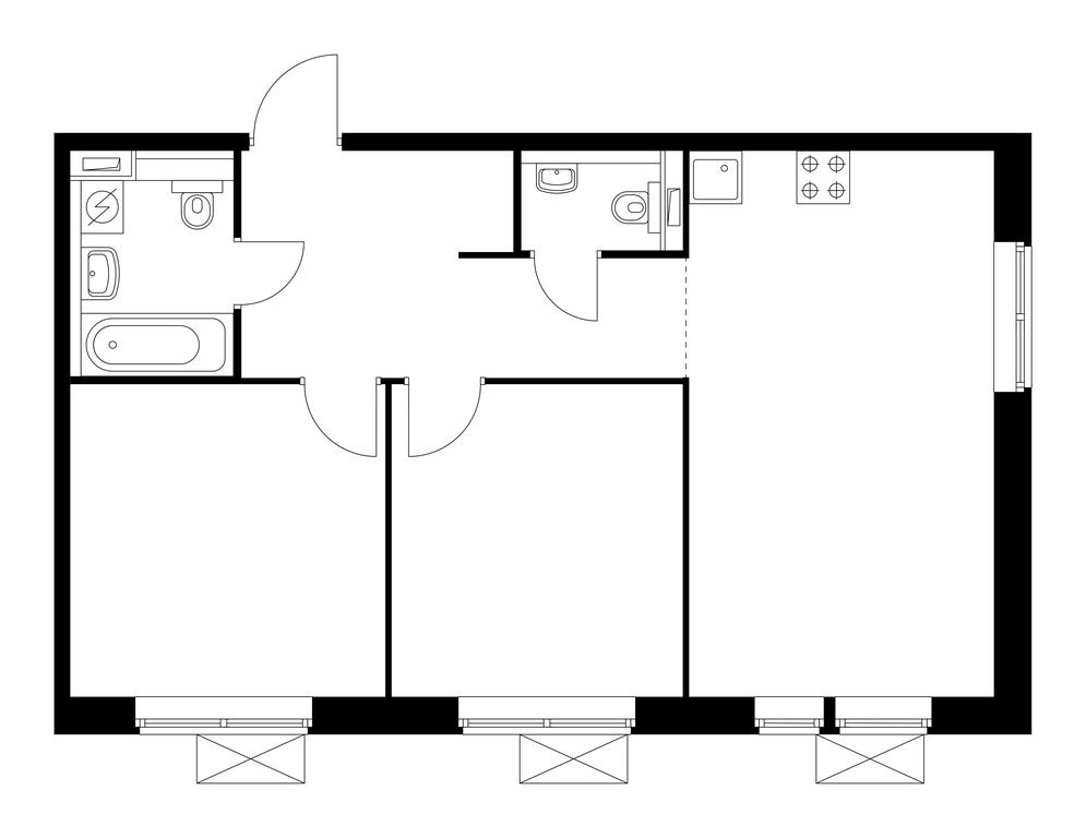 2-BD Apartment Sale, 59.1平方米 at Butovo Park 2, Butovo Park Residential Complex, Butovo Work Settlement, Leninskiy City District, Moscow Region, Russia #1 2-BD Apartment Sale, 59.1平方米 at Butovo Park 2, Butovo Park Residential Complex, Butovo Work Settlement, Leninskiy City District, Moscow Region, Russia #1