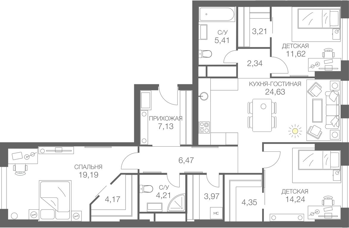 2-BD Apartment Sale, 112.5 sq. m. at Headliner, Shmitovsky Drive, 39, Moscow, Russia #1 2-BD Apartment Sale, 112.5 sq. m. at Headliner, Shmitovsky Drive, 39, Moscow, Russia #1