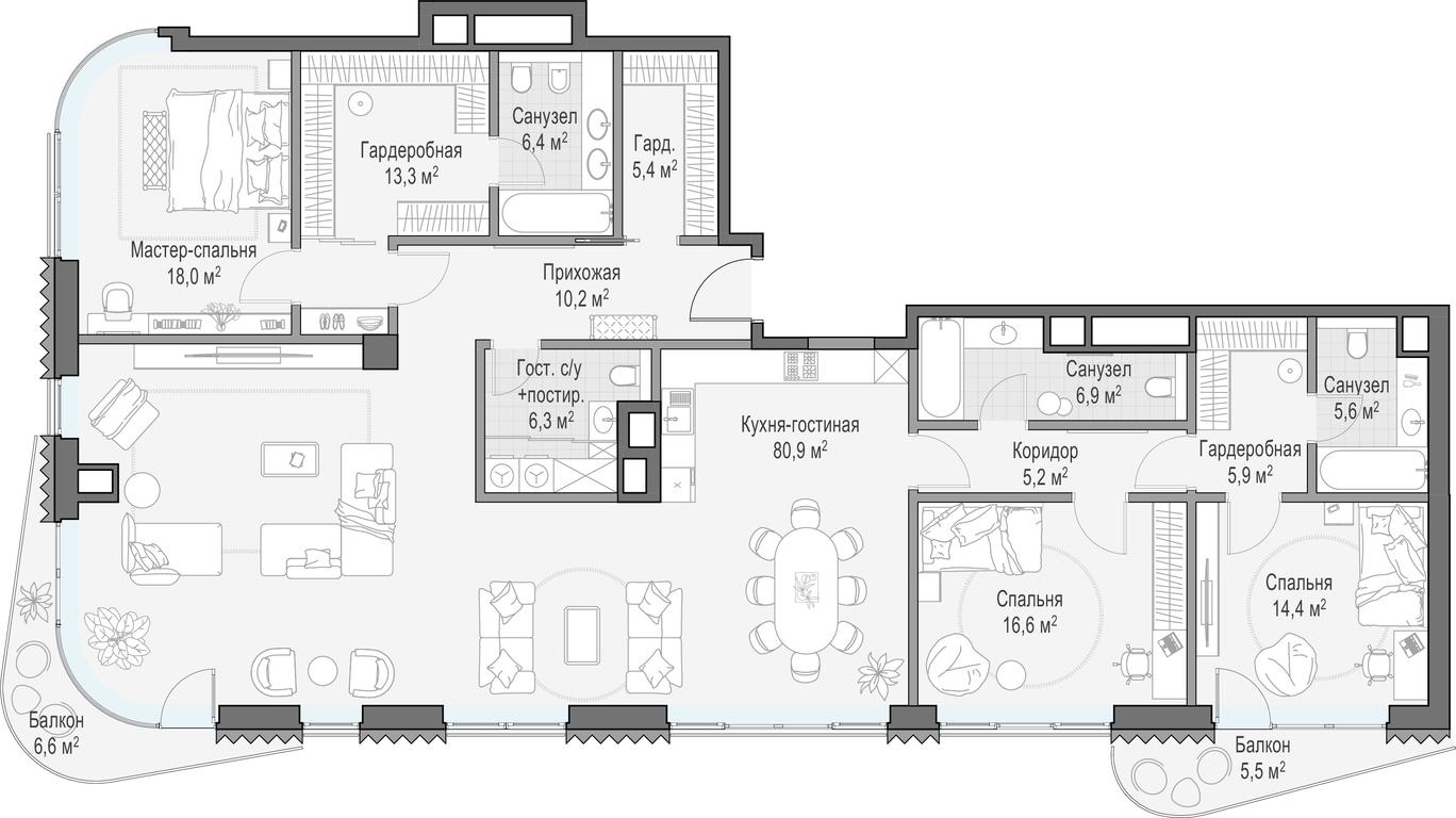 5-BD Apartment Sale, 196.3 sq. m. at Lavrushinskiy, Lavrushinsky Lane, 11к1, Moscow, Russia #1 5-BD Apartment Sale, 196.3 sq. m. at Lavrushinskiy, Lavrushinsky Lane, 11к1, Moscow, Russia #1