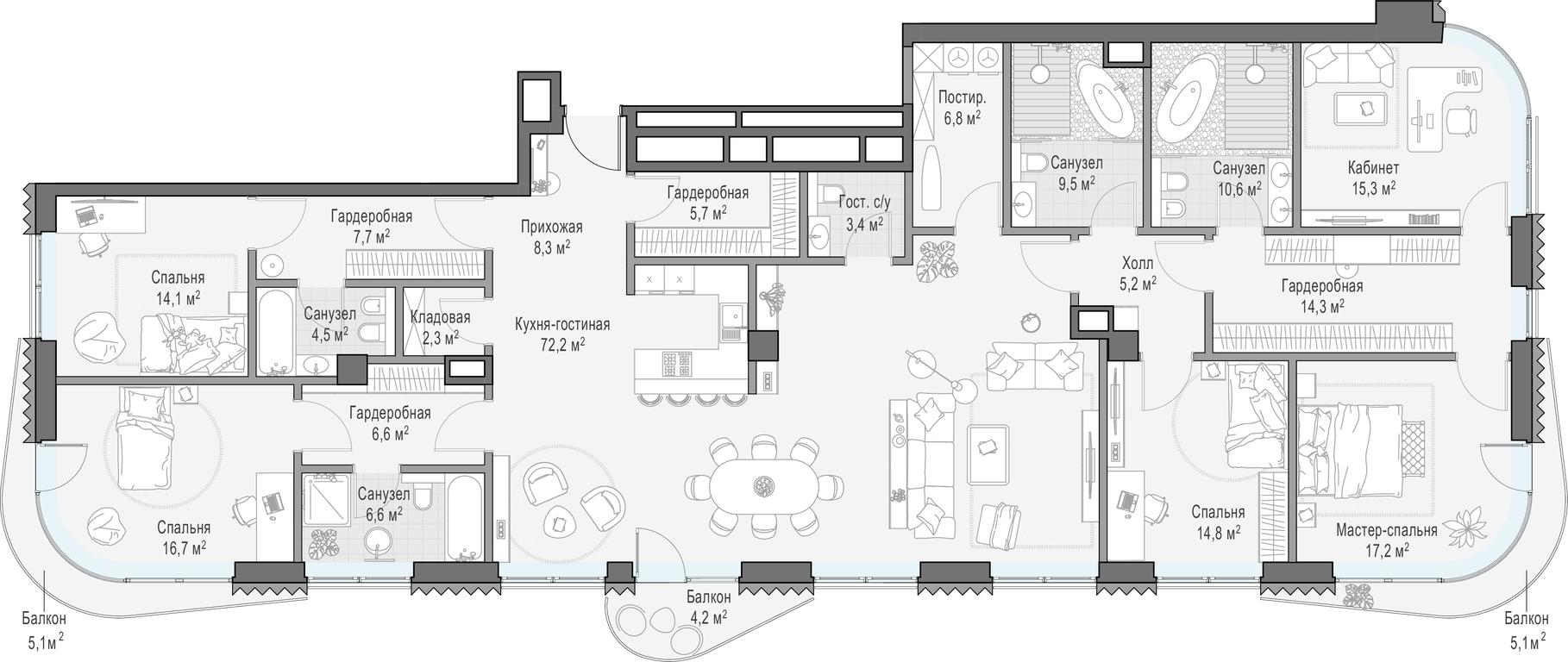 5-BD Apartment Sale, 243.9 sq. m. at Lavrushinskiy, Lavrushinsky Lane, 11к1, Moscow, Russia #1 5-BD Apartment Sale, 243.9 sq. m. at Lavrushinskiy, Lavrushinsky Lane, 11к1, Moscow, Russia #1