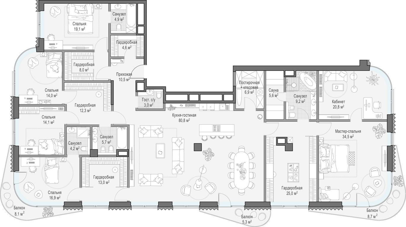 4-BD Apartment Sale, 316.4平方米 at Lavrushinskiy, Lavrushinsky Lane, 11к1, Moscow, Russia #1