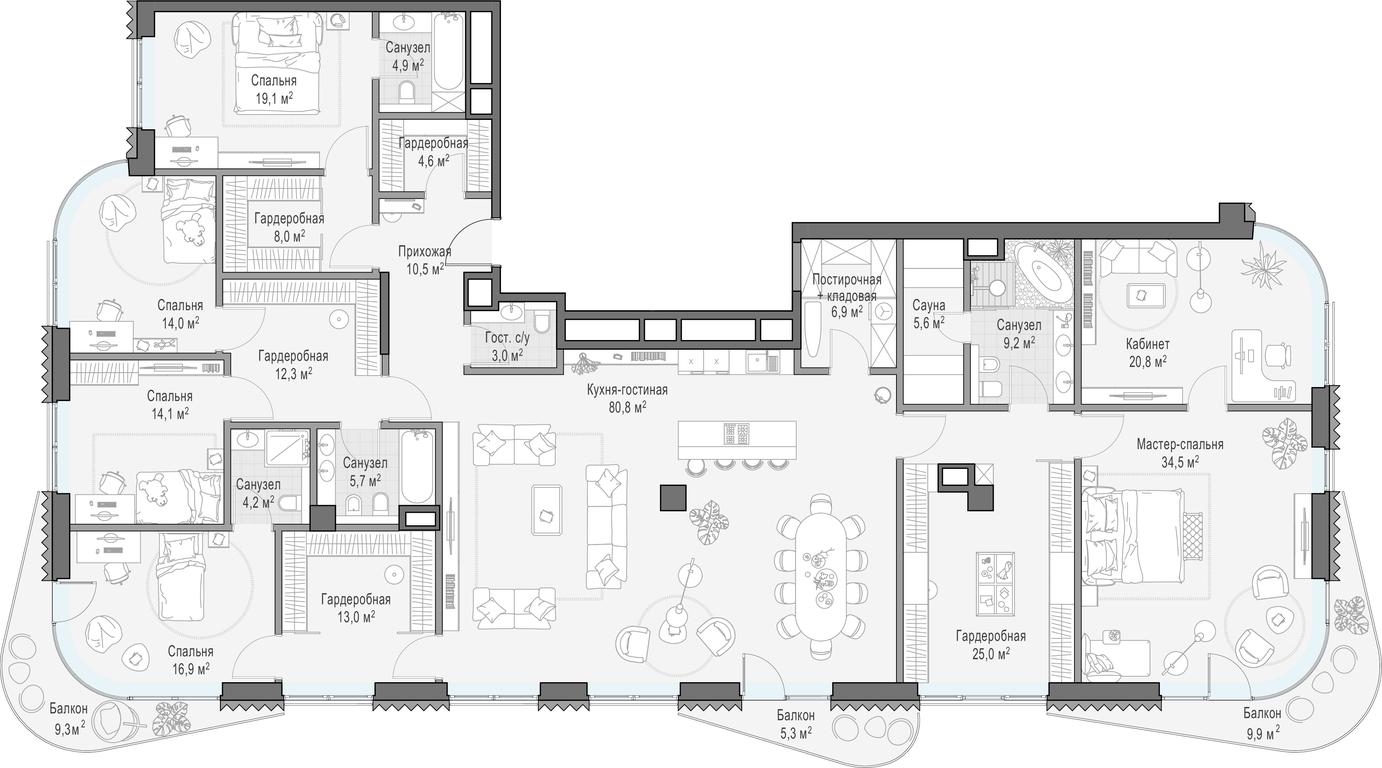 5-BD Apartment Sale, 317.3 sq. m. at Lavrushinskiy, Lavrushinsky Lane, 11к1, Moscow, Russia #1 5-BD Apartment Sale, 317.3 sq. m. at Lavrushinskiy, Lavrushinsky Lane, 11к1, Moscow, Russia #1