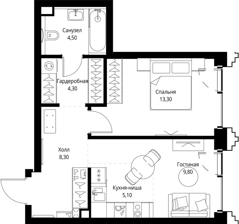 Продажа 1-комн. квартиры, 45,3 м² в ЖК «SET (Сет)», Верейская улица, Москва, Россия #1 Продажа 1-комн. квартиры, 45,3 м² в ЖК «SET (Сет)», Верейская улица, Москва, Россия #1