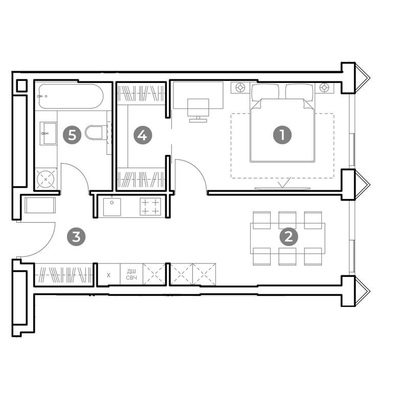 1-BD Apartment Sale, 42.6平方米 at Nametkin Tower, Namyotkina Street, 10А, Moscow, Russia #2 1-BD Apartment Sale, 42.6平方米 at Nametkin Tower, Namyotkina Street, 10А, Moscow, Russia #2