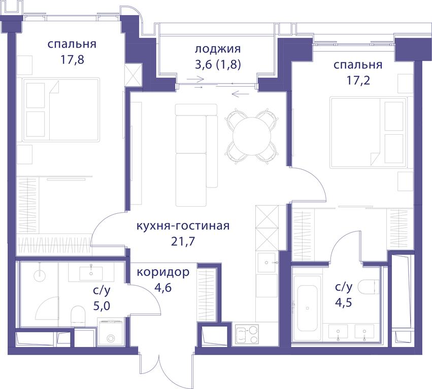 2-BD Apartment Sale, 72.6平方米 at Tatarskaya 35, Bolshaya Tatarskaya Street, Moscow, Russia #1 2-BD Apartment Sale, 72.6平方米 at Tatarskaya 35, Bolshaya Tatarskaya Street, Moscow, Russia #1
