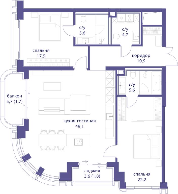 2-BD Apartment Sale, 119.5 sq. m. at Tatarskaya 35, Bolshaya Tatarskaya Street, Moscow, Russia #1 2-BD Apartment Sale, 119.5 sq. m. at Tatarskaya 35, Bolshaya Tatarskaya Street, Moscow, Russia #1