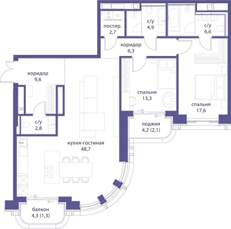 2-BD Apartment Sale, 115.9 sq. m. at Tatarskaya 35, Bolshaya Tatarskaya Street, Moscow, Russia #1 2-BD Apartment Sale, 115.9 sq. m. at Tatarskaya 35, Bolshaya Tatarskaya Street, Moscow, Russia #1