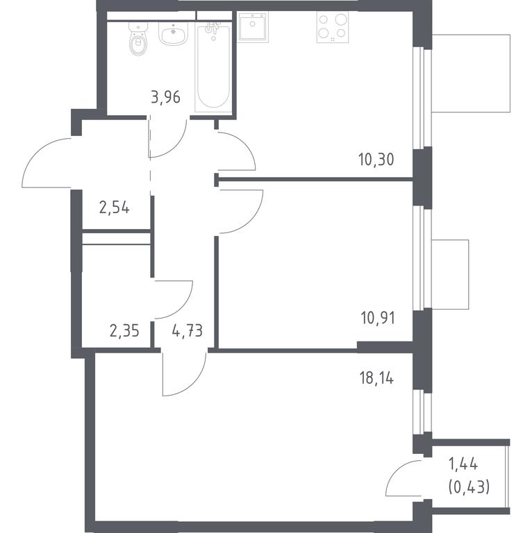 1-BD Apartment Sale, 53.36 sq. m. at Mytishchi Park, Silikatnaya ulitsa, 41к3, Mytischi, Moscow Region, Russia #1 1-BD Apartment Sale, 53.36 sq. m. at Mytishchi Park, Silikatnaya ulitsa, 41к3, Mytischi, Moscow Region, Russia #1