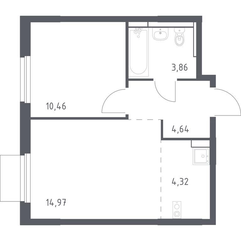 Apartment Sale, 38.25平方米 at Mytishchi Park, Silikatnaya ulitsa, 41к3, Mytischi, Moscow Region, Russia #1 Apartment Sale, 38.25平方米 at Mytishchi Park, Silikatnaya ulitsa, 41к3, Mytischi, Moscow Region, Russia #1
