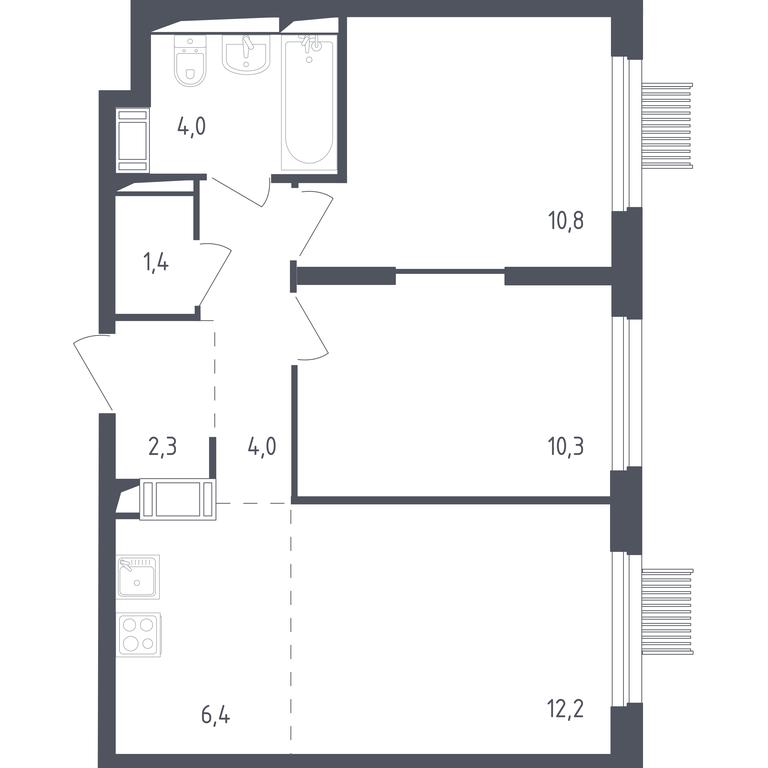 1-BD Apartment Sale, 50.4 sq. m. at Mytishchi Park, Silikatnaya ulitsa, 41к3, Mytischi, Moscow Region, Russia #1 1-BD Apartment Sale, 50.4 sq. m. at Mytishchi Park, Silikatnaya ulitsa, 41к3, Mytischi, Moscow Region, Russia #1