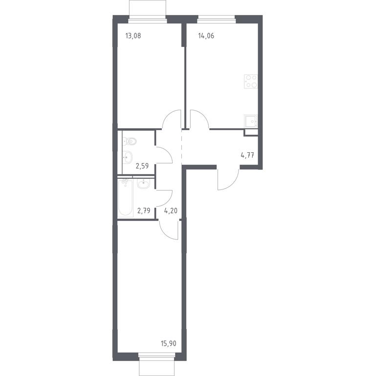 1-BD Apartment Sale, 57.39平方米 at Mytishchi Park, Silikatnaya ulitsa, 41к3, Mytischi, Moscow Region, Russia #1 1-BD Apartment Sale, 57.39平方米 at Mytishchi Park, Silikatnaya ulitsa, 41к3, Mytischi, Moscow Region, Russia #1