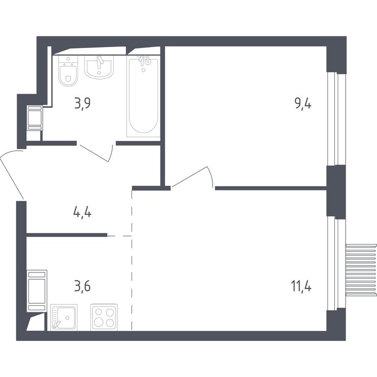 Apartment Sale, 32.1平方米 at Mytishchi Park, Silikatnaya ulitsa, 41к3, Mytischi, Moscow Region, Russia #1 Apartment Sale, 32.1平方米 at Mytishchi Park, Silikatnaya ulitsa, 41к3, Mytischi, Moscow Region, Russia #1